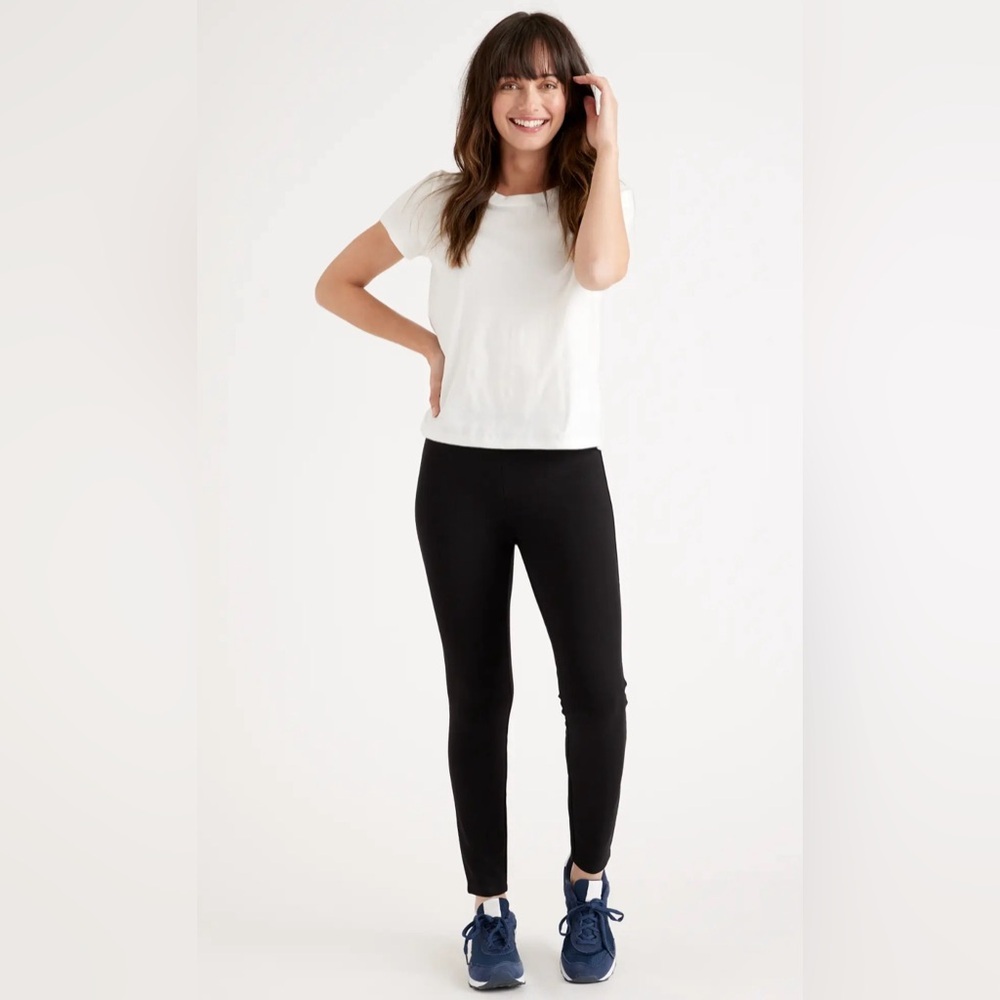 Quince Black Ultra-Stretch Ponte Skinny Pant size Medium Regular